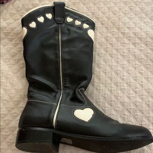 Black cowboy style short boots